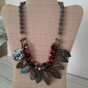 Aquarius Bead and Shell Multiple Strand Necklace